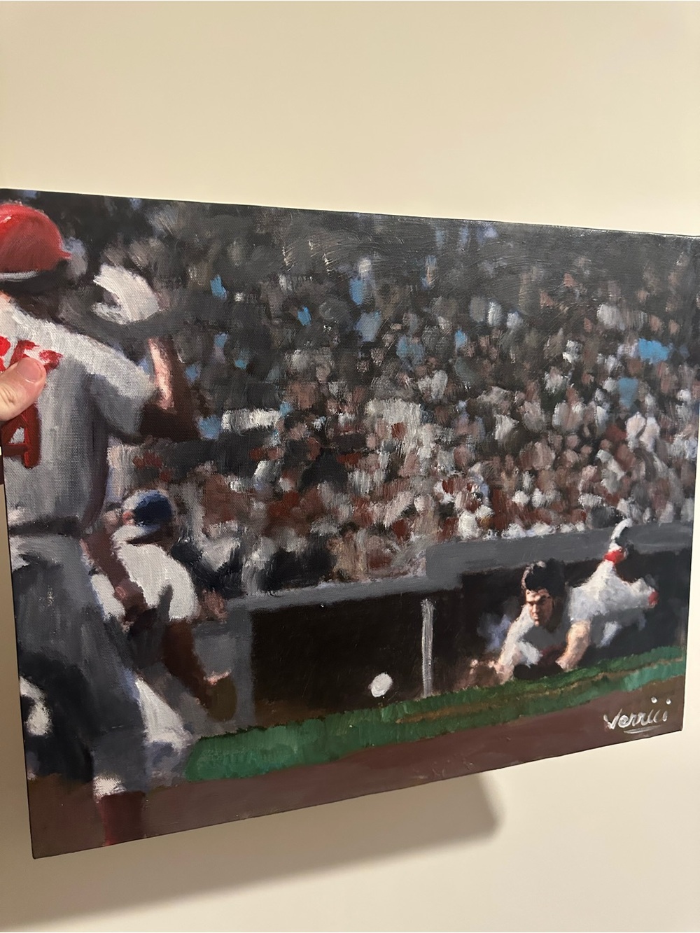 Pete Rose Original Baseball painting Art - Canvas Painting 16x20 1/1